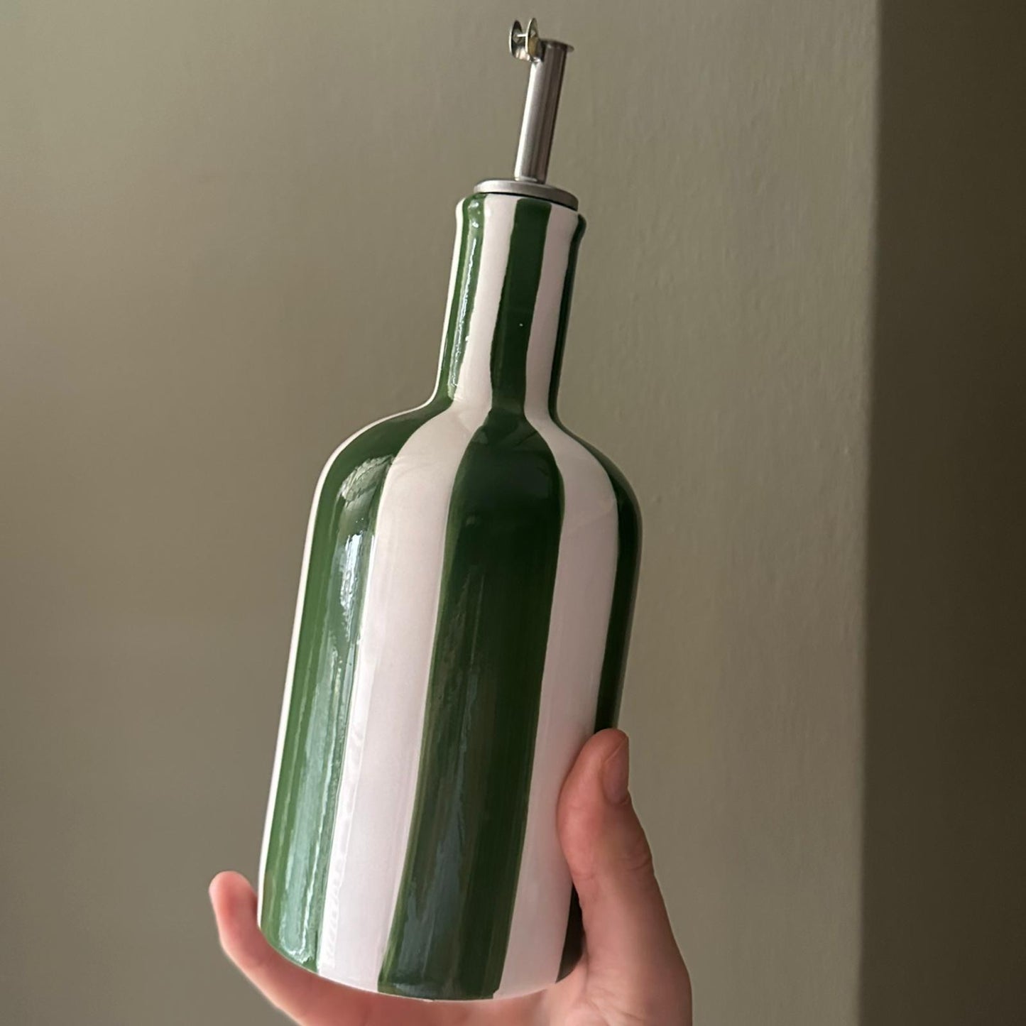 Oil Dispenser (Green and White Stripe)