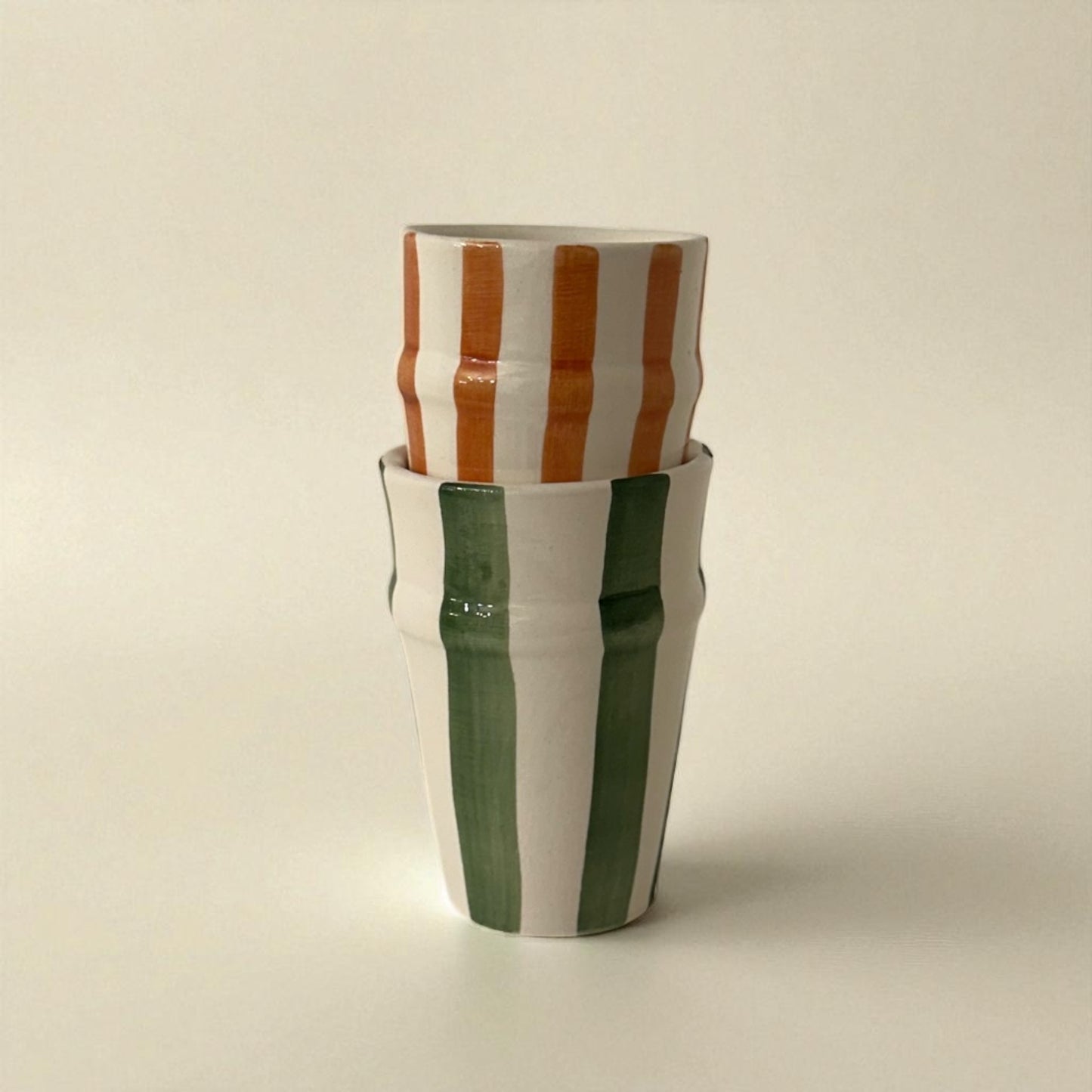 Orange & White Moroccan Beldi Cup (Stripe)