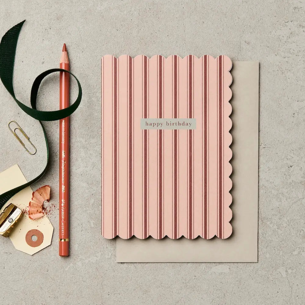 Burgundy Pink Birthday Stripe