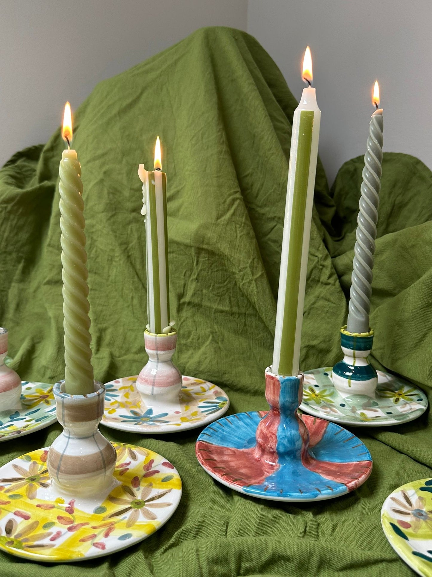 Red and Blue Stripe Candlestick