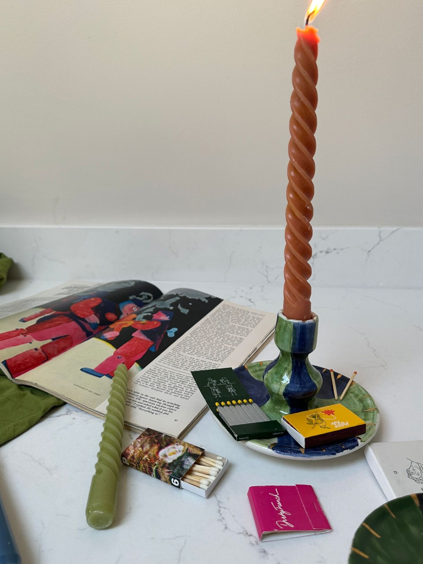Green and Blue Candlestick