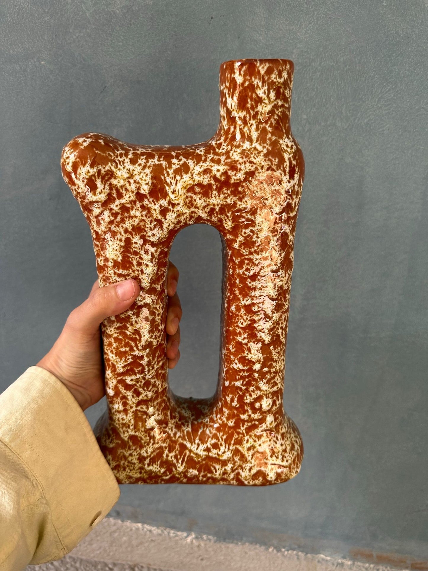 Large Mottled Brown Vase