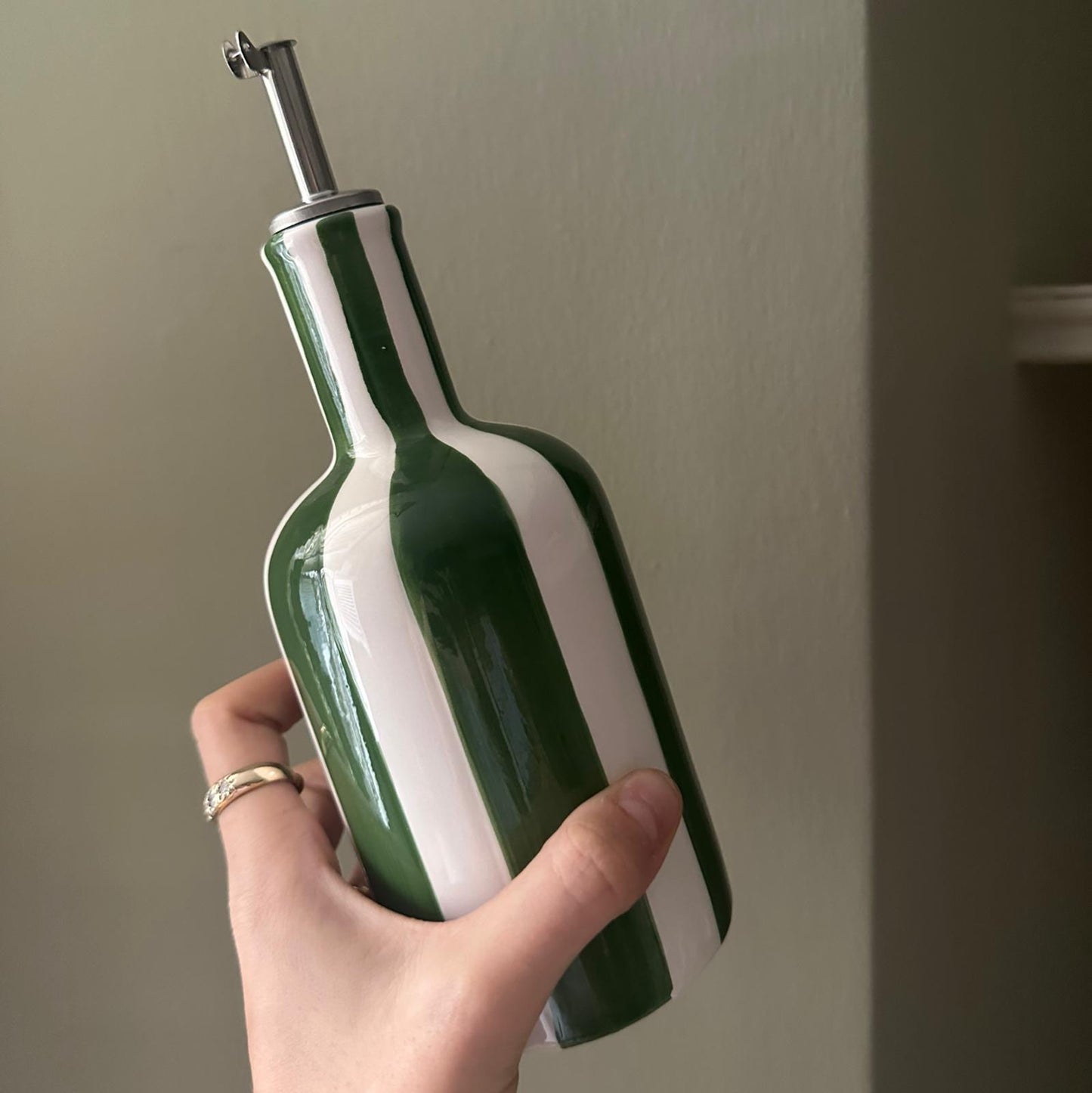 Oil Dispenser (Green and White Stripe)