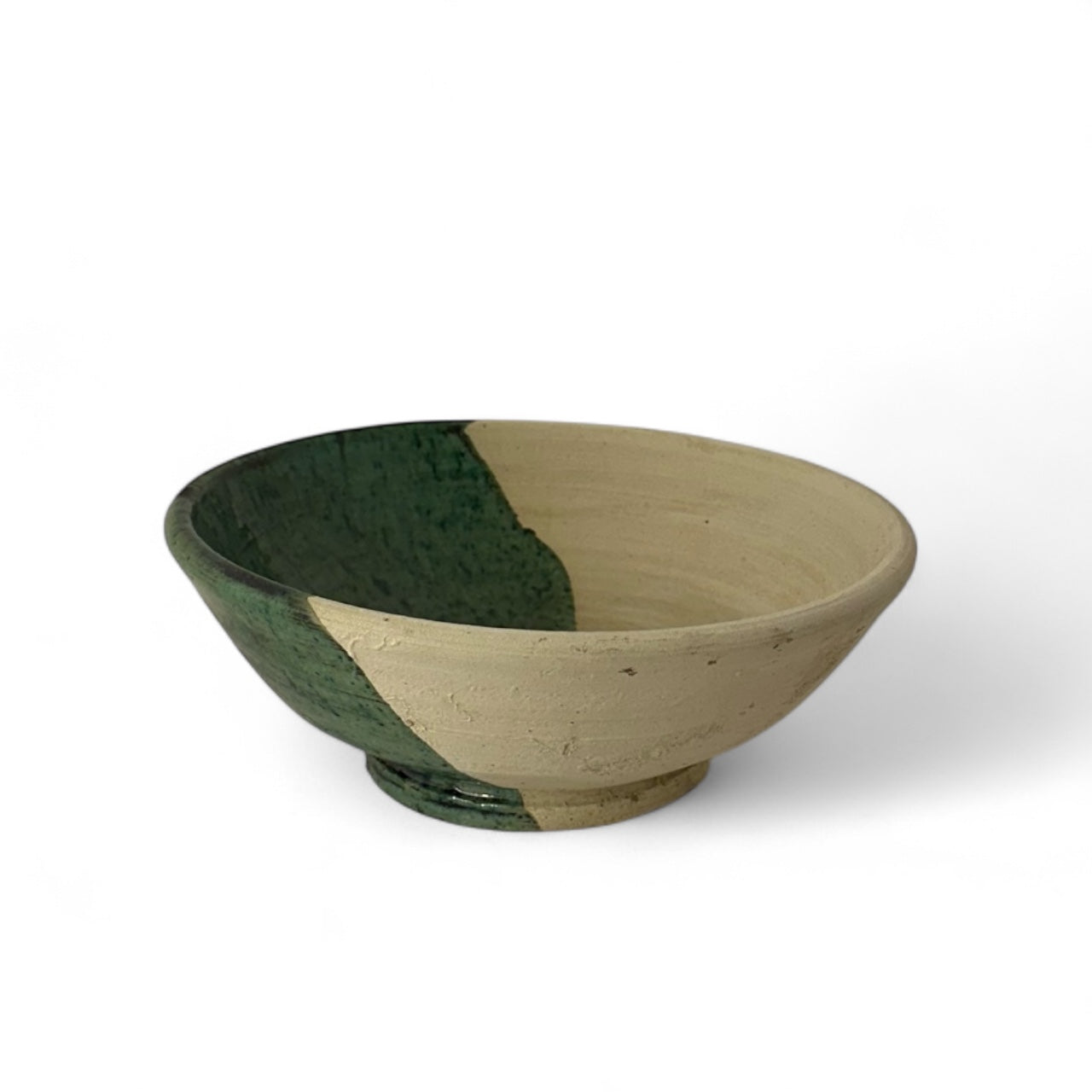 Alfreds' Handcrafted Tamegroute Bowl - Green & White