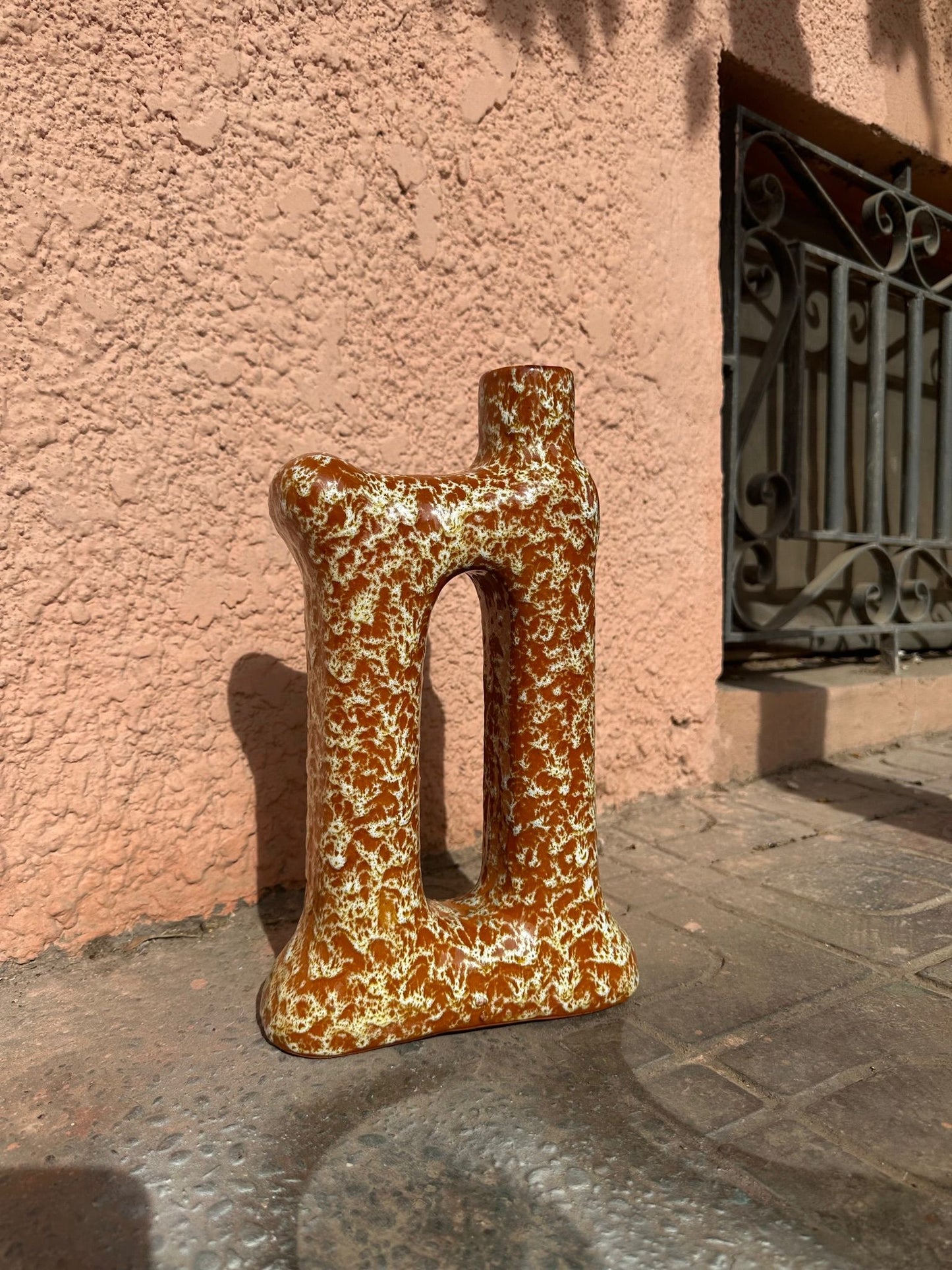 Large Mottled Brown Vase