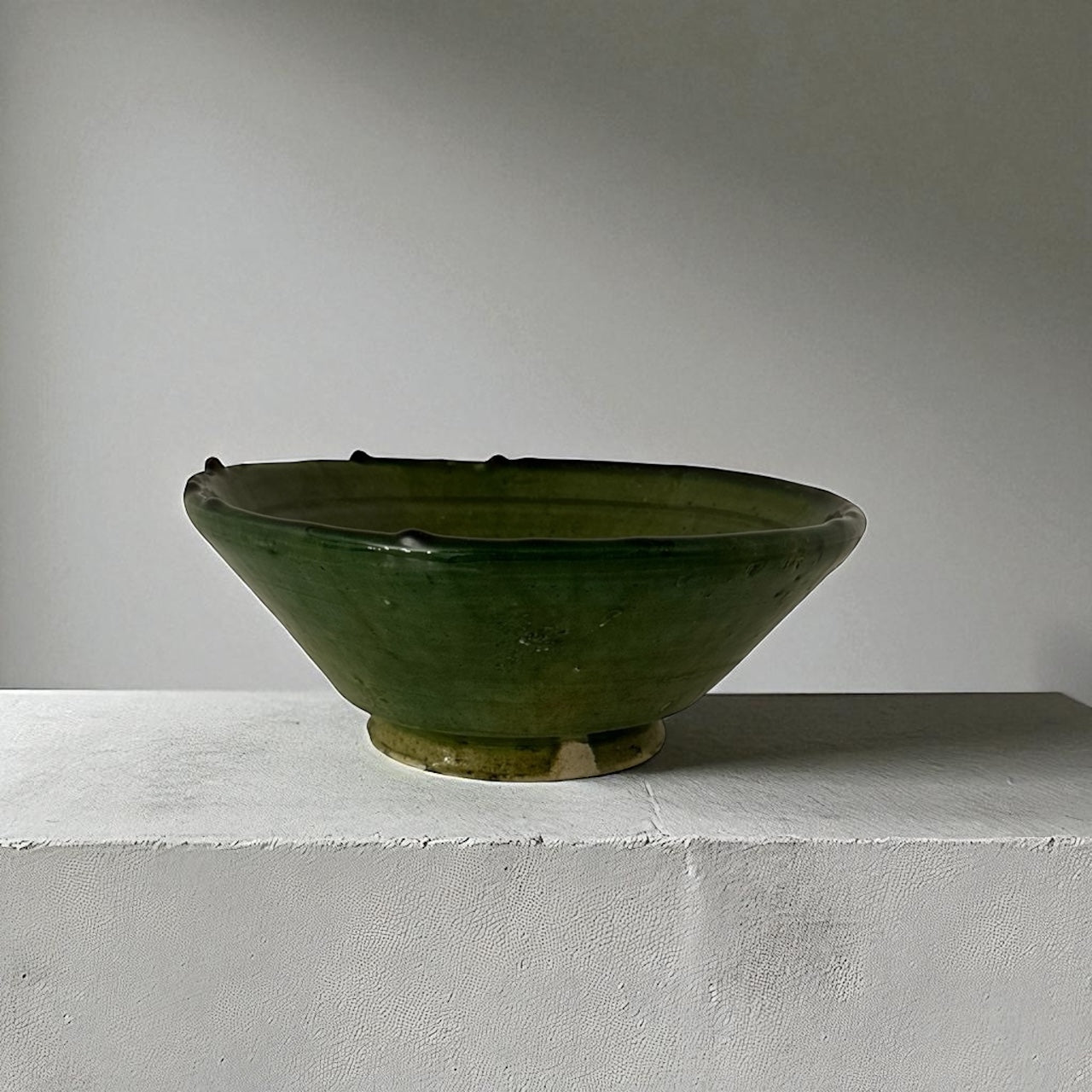 Alfreds' Handcrafted Tamegroute Bowl - Green Glaze