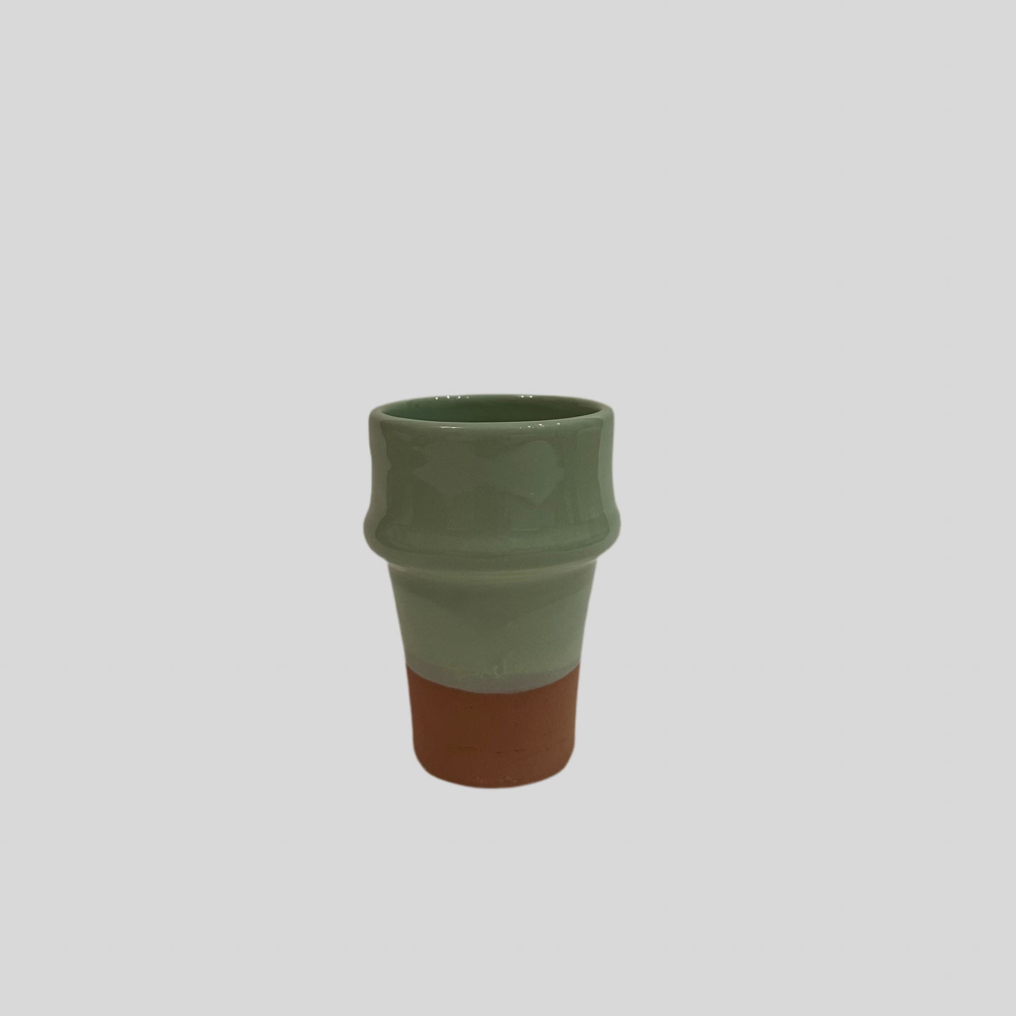 Beldi Moroccan Ceramic Cup (Sage Green & Terracotta)