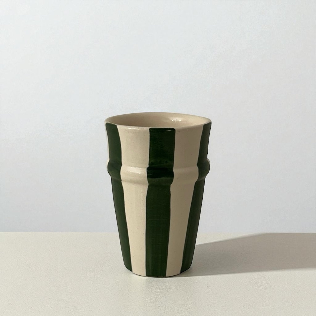 Green & White Moroccan Beldi Cup (Stripe)