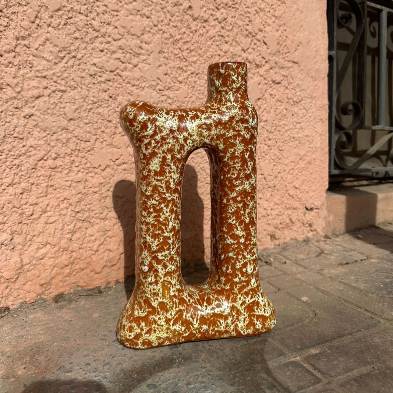 Large Mottled Brown Vase