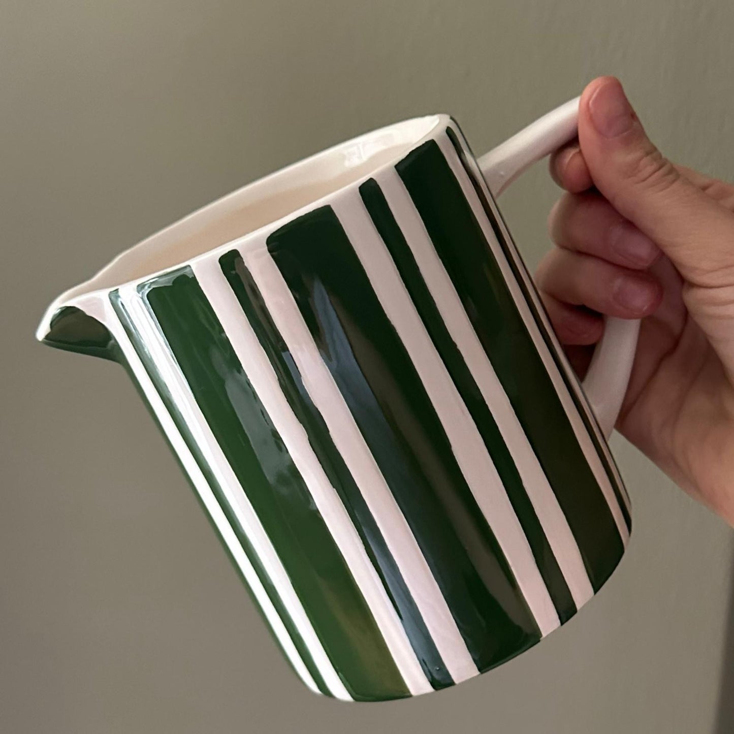 The Green and White Striped Gravy Boat
