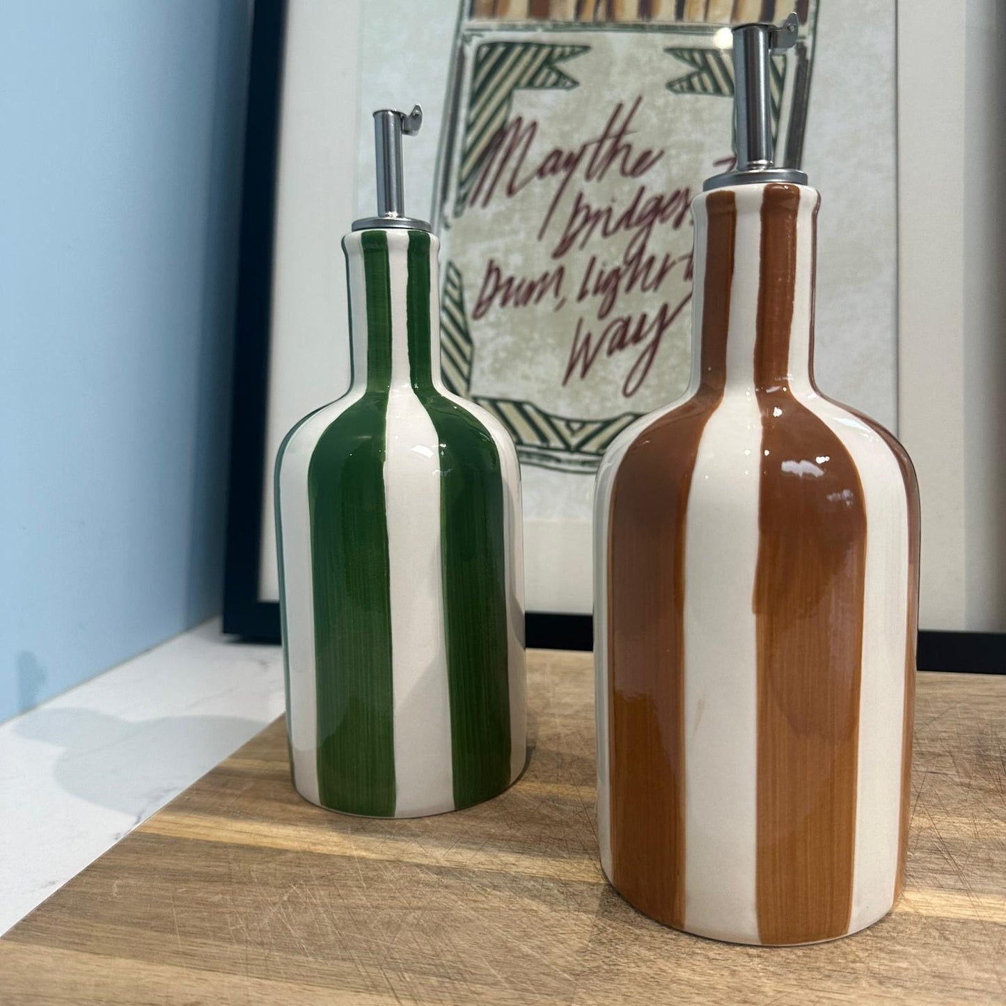 Oil Dispenser (Brown and White Stripe)