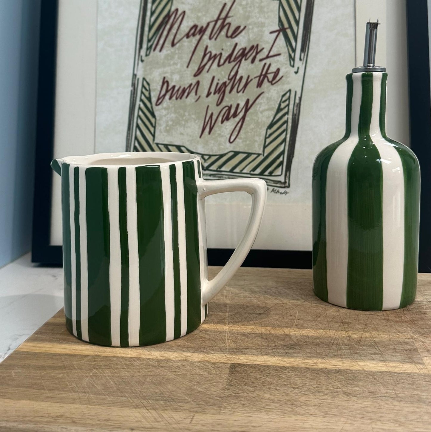 Oil Dispenser (Green and White Stripe)