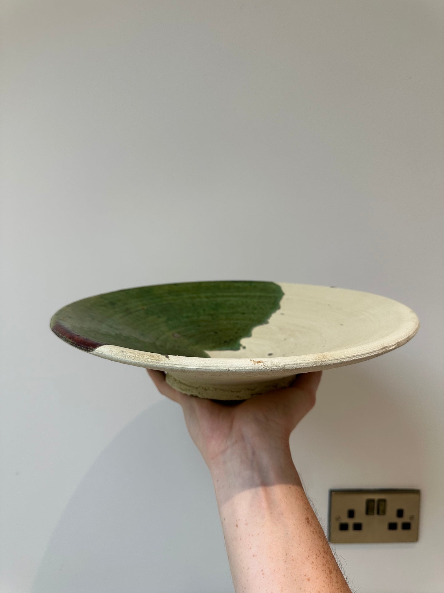Alfreds' Handcrafted Tamegroute Serving Dish - Green & White