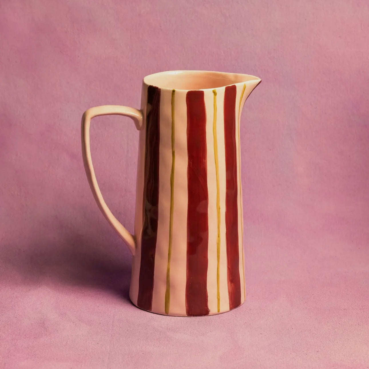 Pink & Burgundy Stripe Jug
