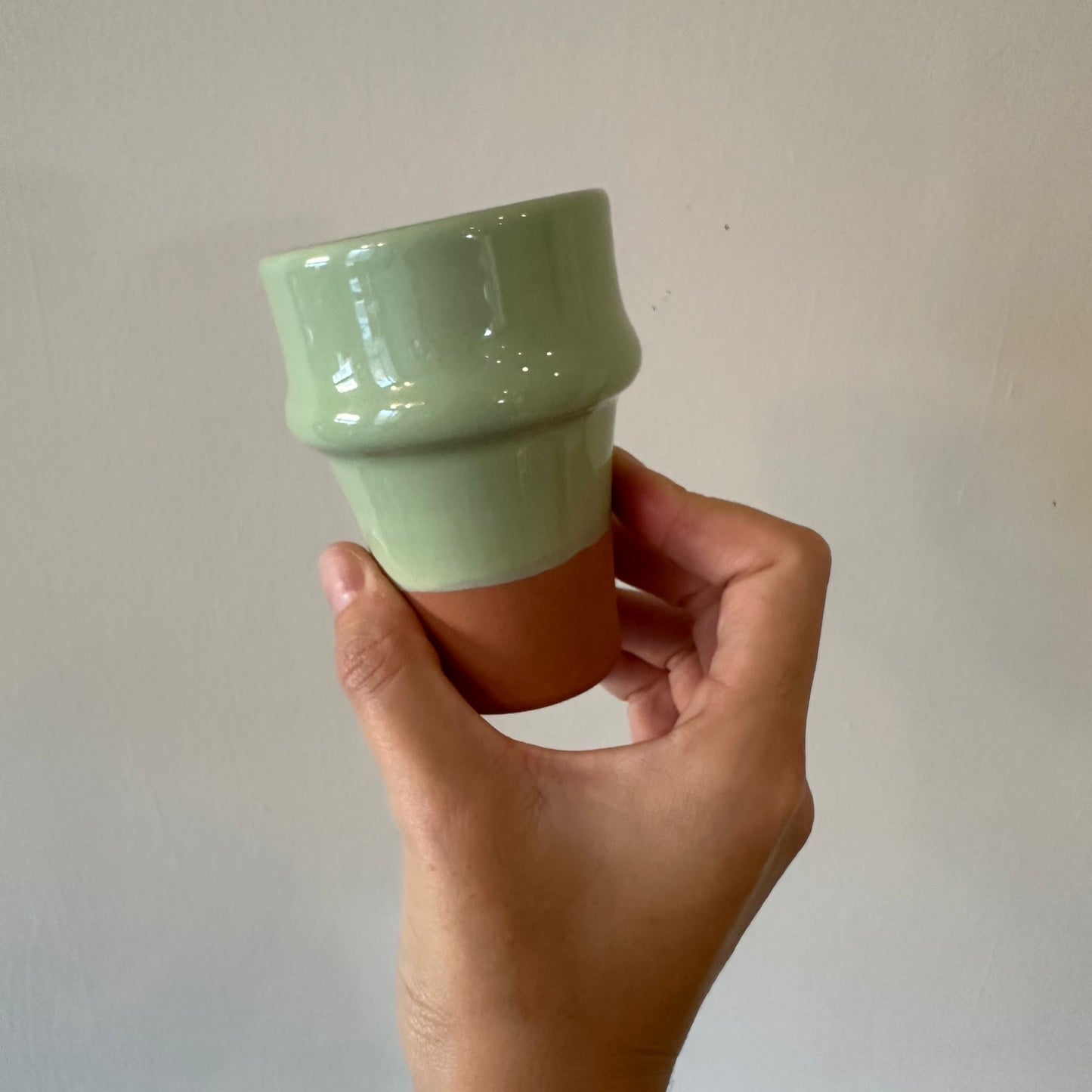 Beldi Moroccan Ceramic Cup (Sage Green & Terracotta)