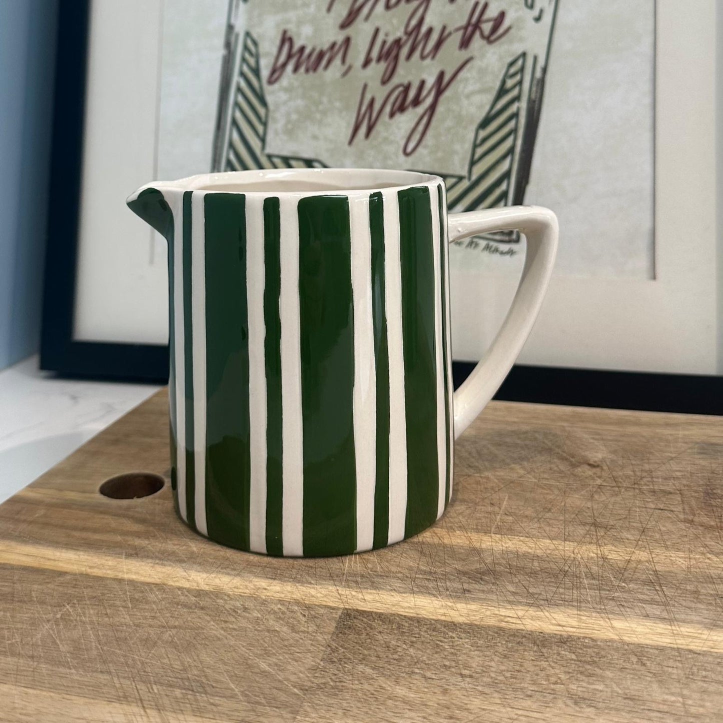 The Green and White Striped Gravy Boat
