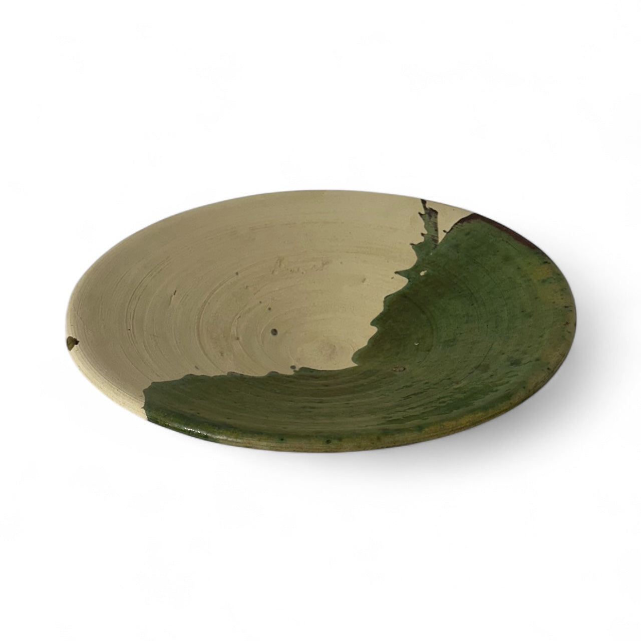 Alfreds' Handcrafted Tamegroute Serving Dish - Green & White