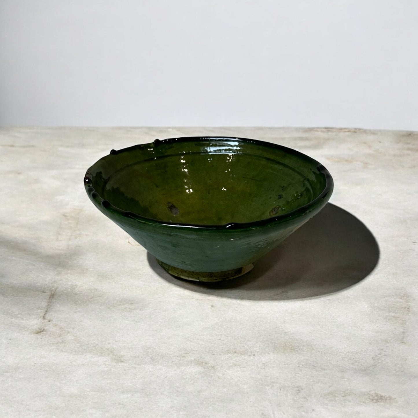 Alfreds' Handcrafted Tamegroute Bowl - Green Glaze