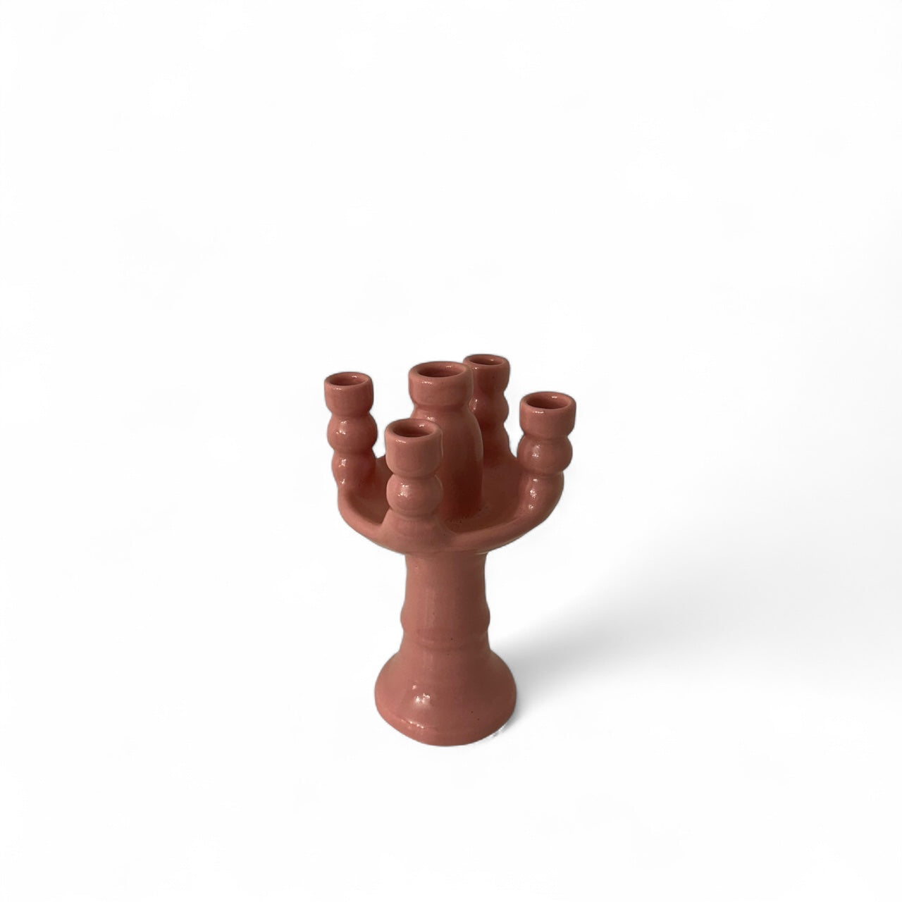 5-Head Ceramic Candelabra - Pink