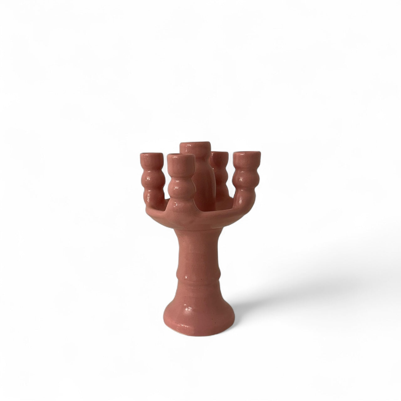 5-Head Ceramic Candelabra - Pink