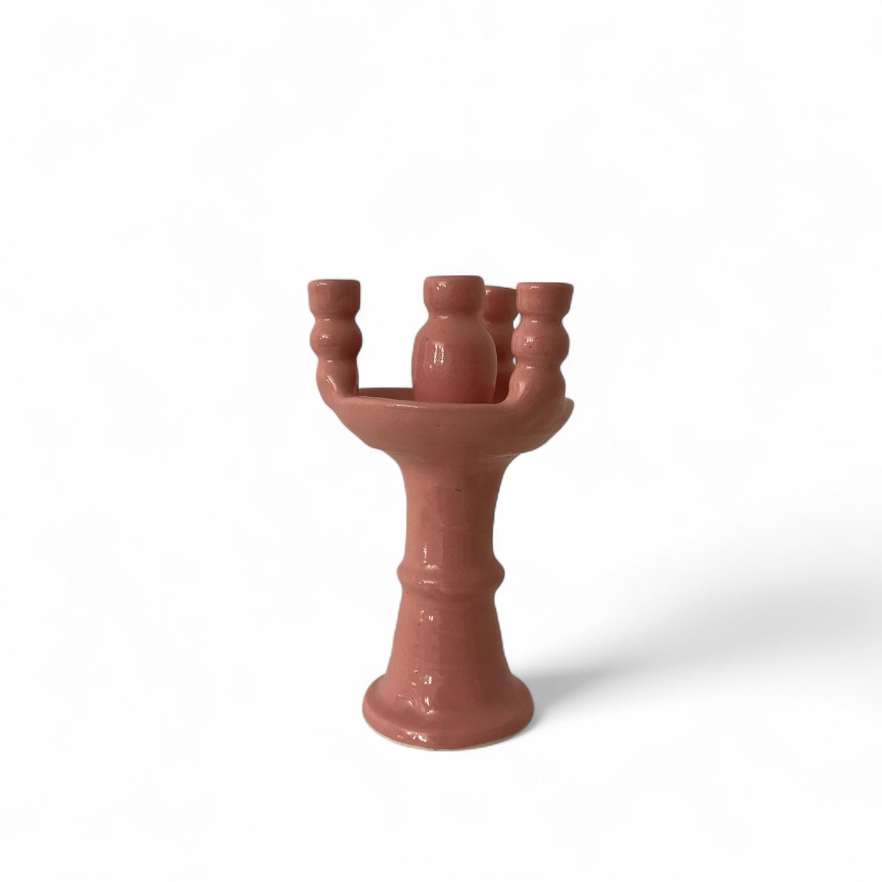4-Head Ceramic Candelabra - Pink