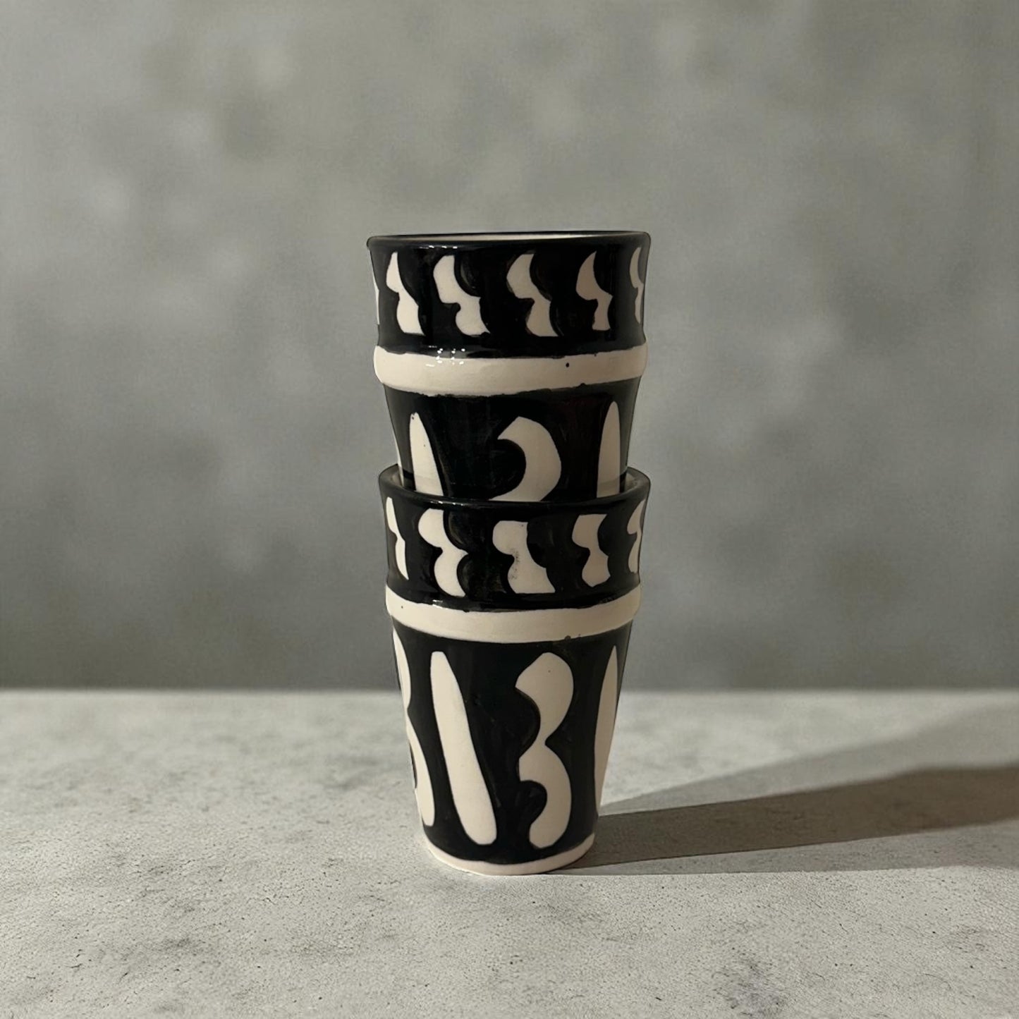 Black Moroccan Beldi Cup (Squiggle)