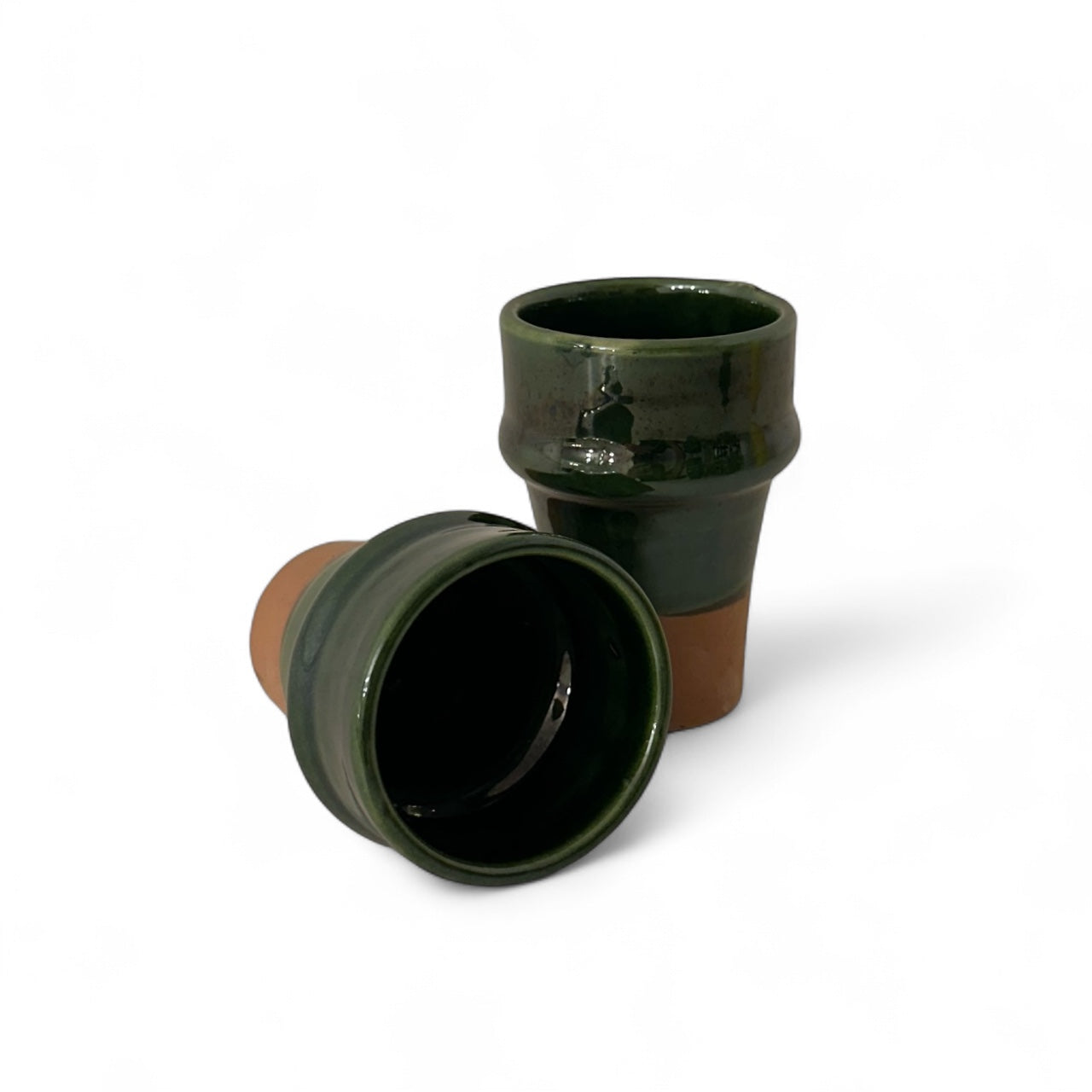 Beldi Moroccan Ceramic Cup (Green & Terracotta)