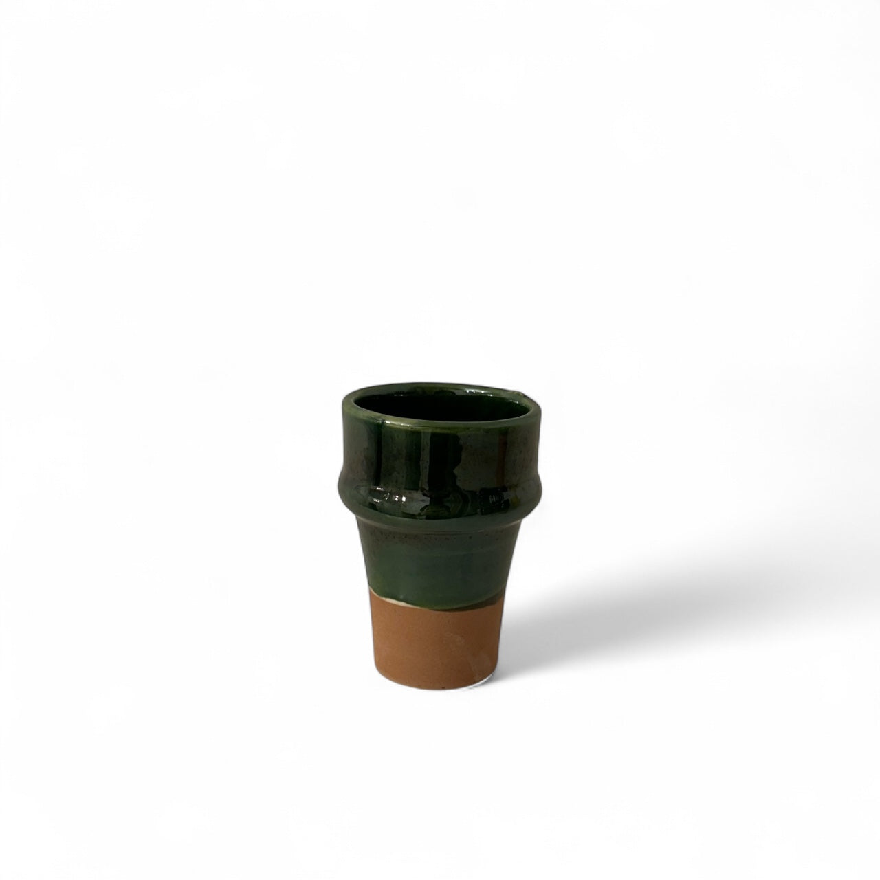 Beldi Moroccan Ceramic Cup (Green & Terracotta)