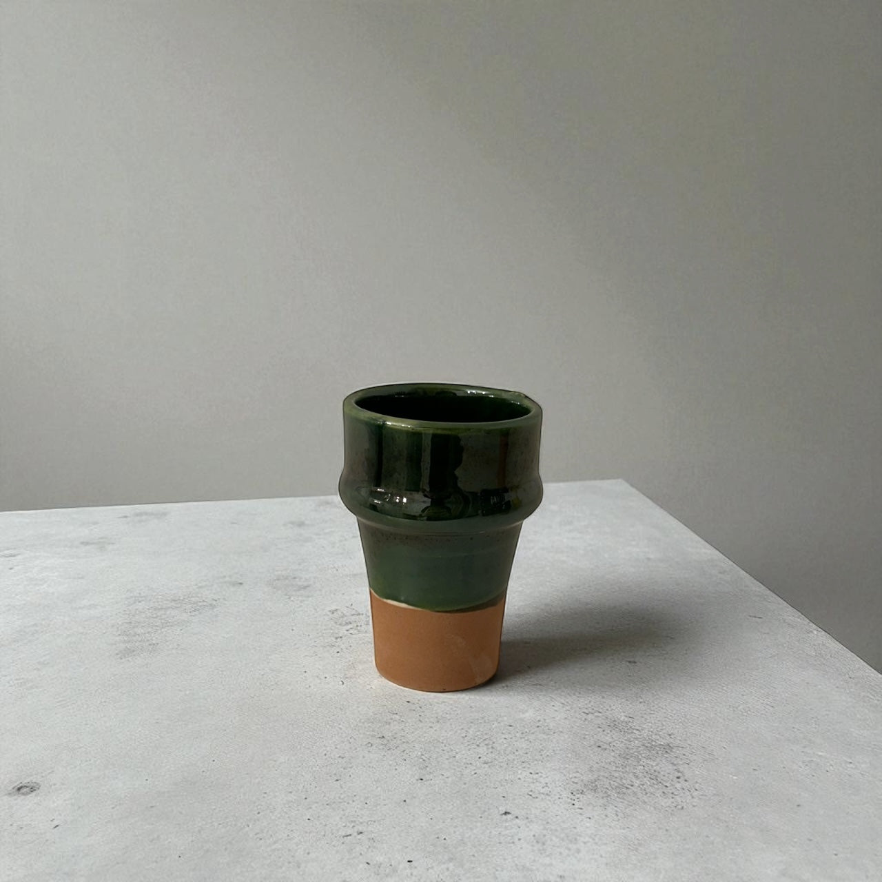 Beldi Moroccan Ceramic Cup (Green & Terracotta)