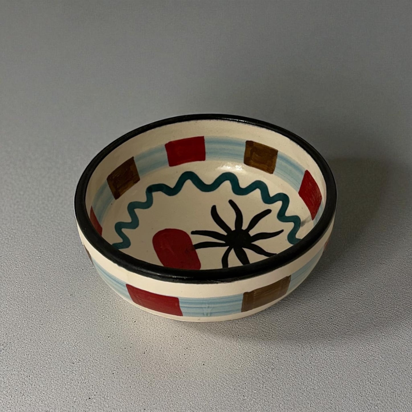 Alfreds' Abstract Moroccan Bowl - Black & Blue