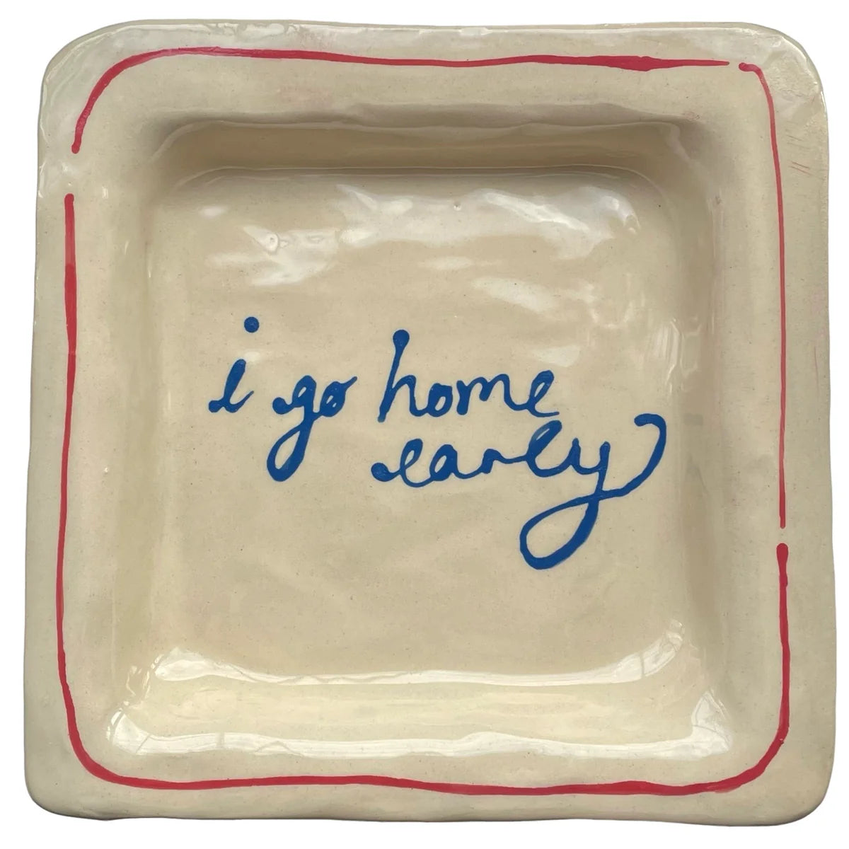 I Go Home Early Trinket Tray - Red and Blue