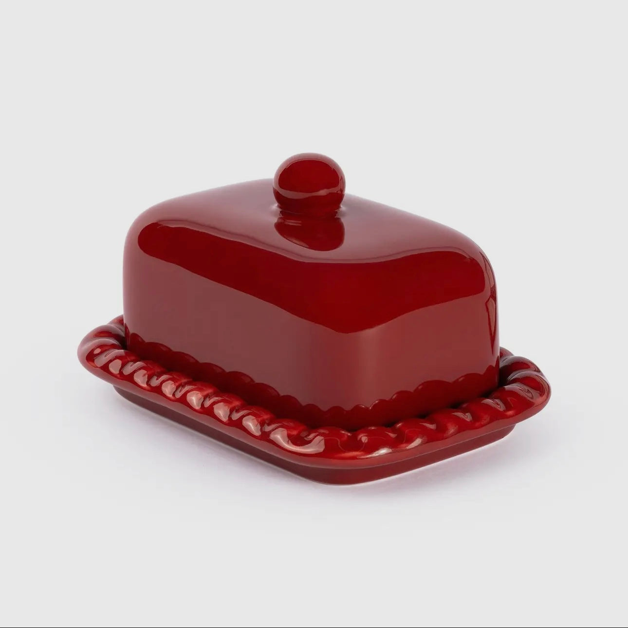 Olaf Butter Dish - Cherry Red