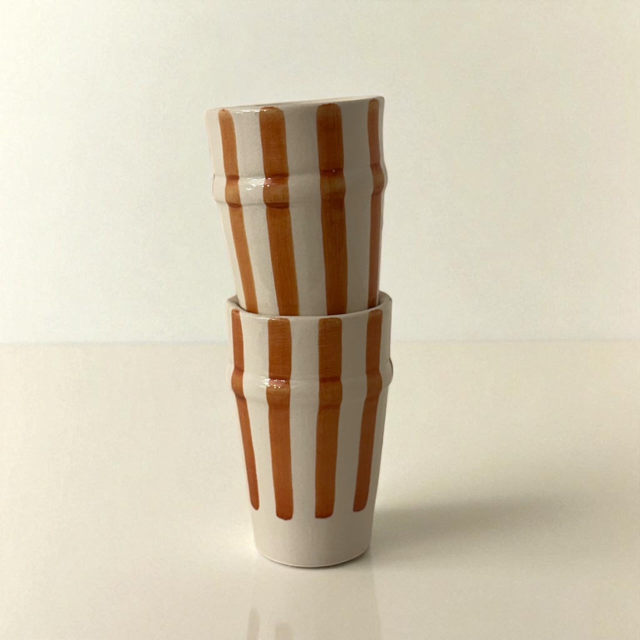 Orange & White Moroccan Beldi Cup (Stripe)