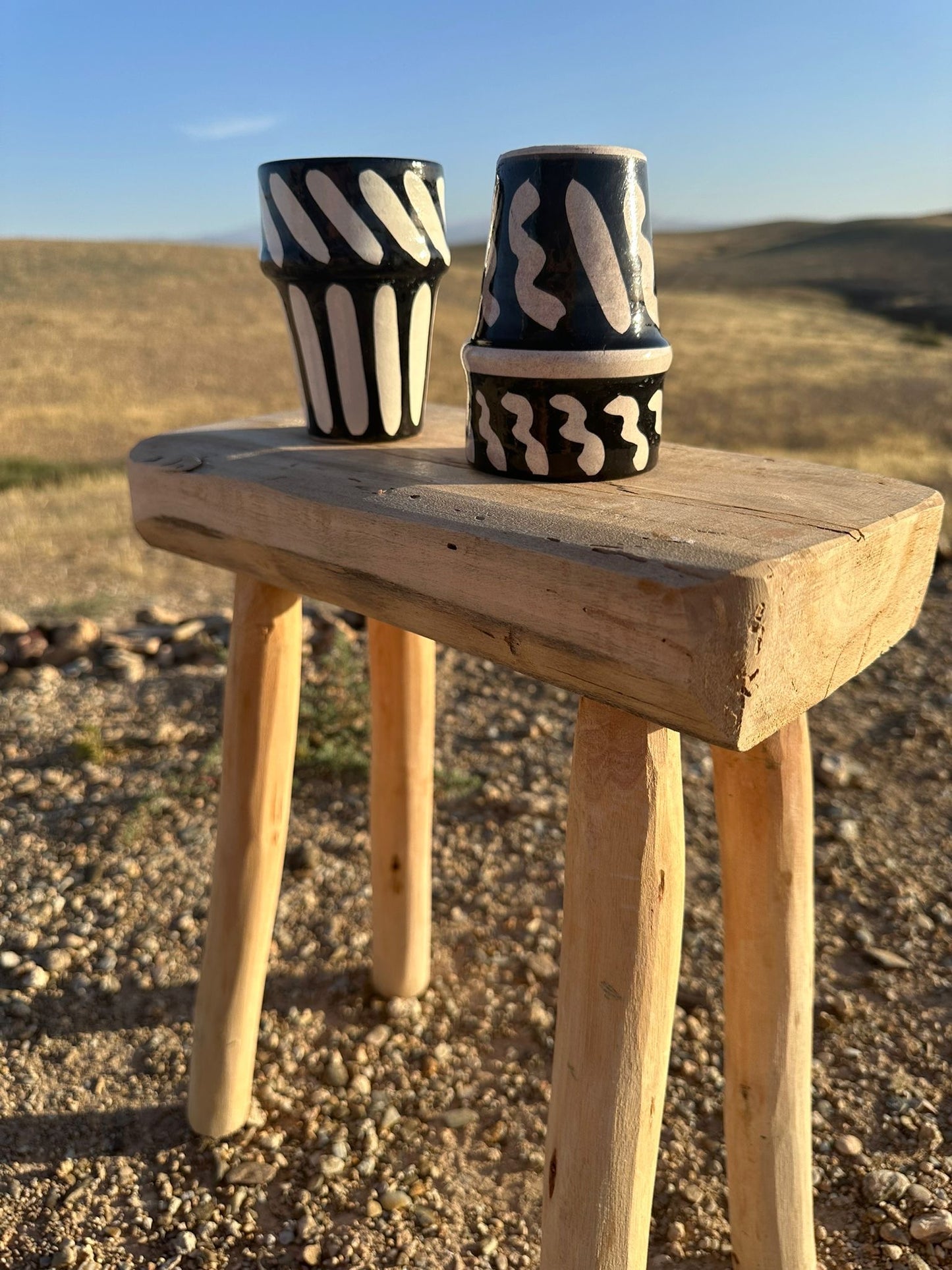 Black Moroccan Beldi Cup (Squiggle)