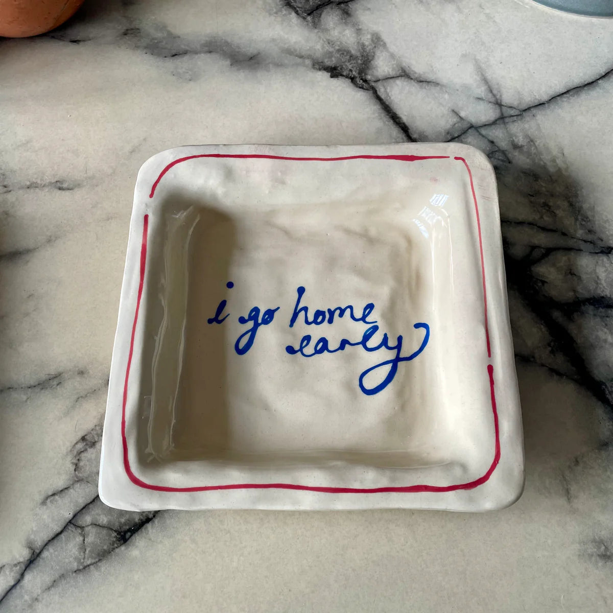 I Go Home Early Trinket Tray - Red and Blue