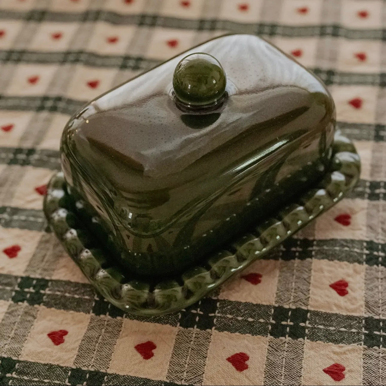 Olaf Butter Dish - Forest Green
