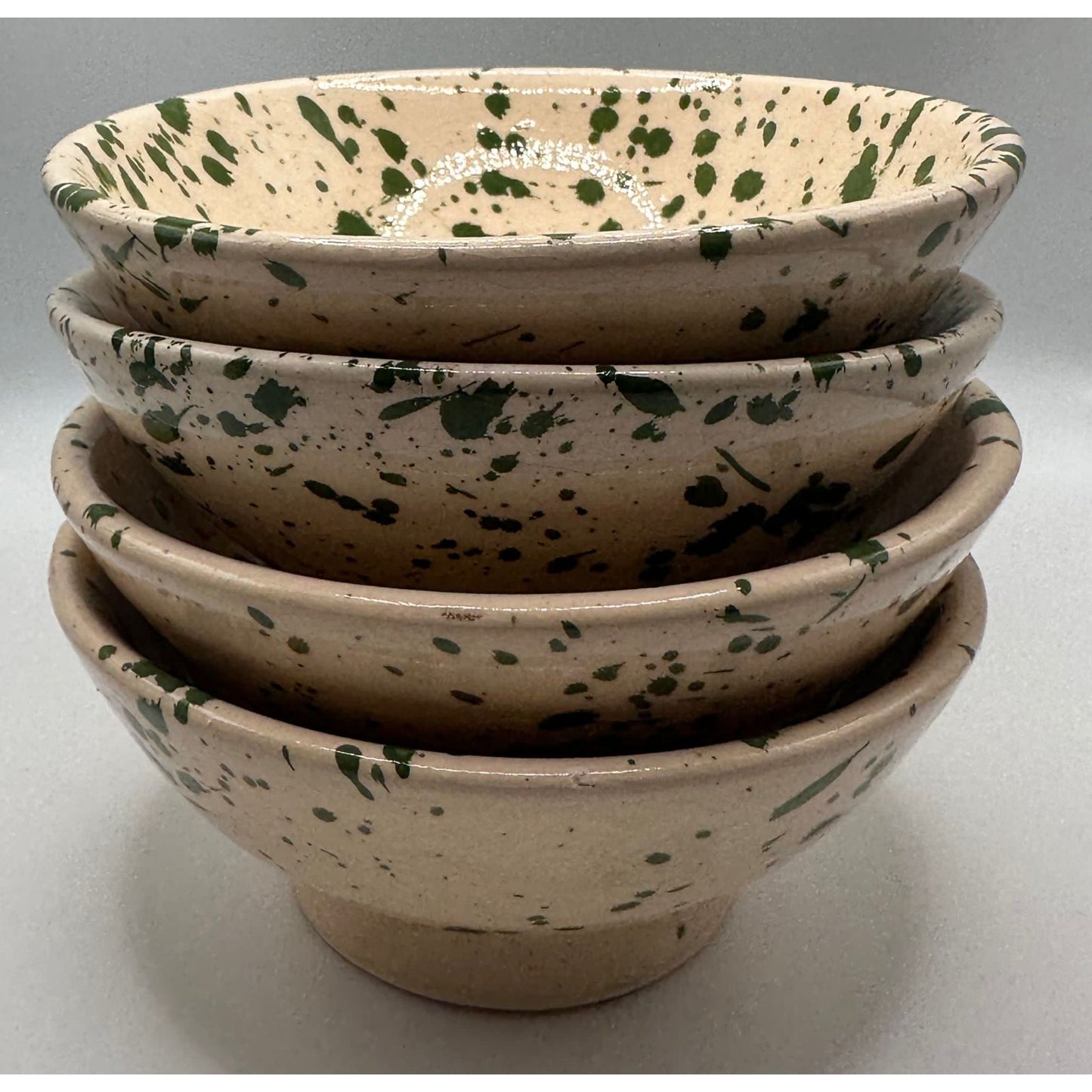 Moroccan Beldi Trinket Bowl (White & Green Splatter)