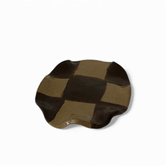 Brown Check Spoon Rest
