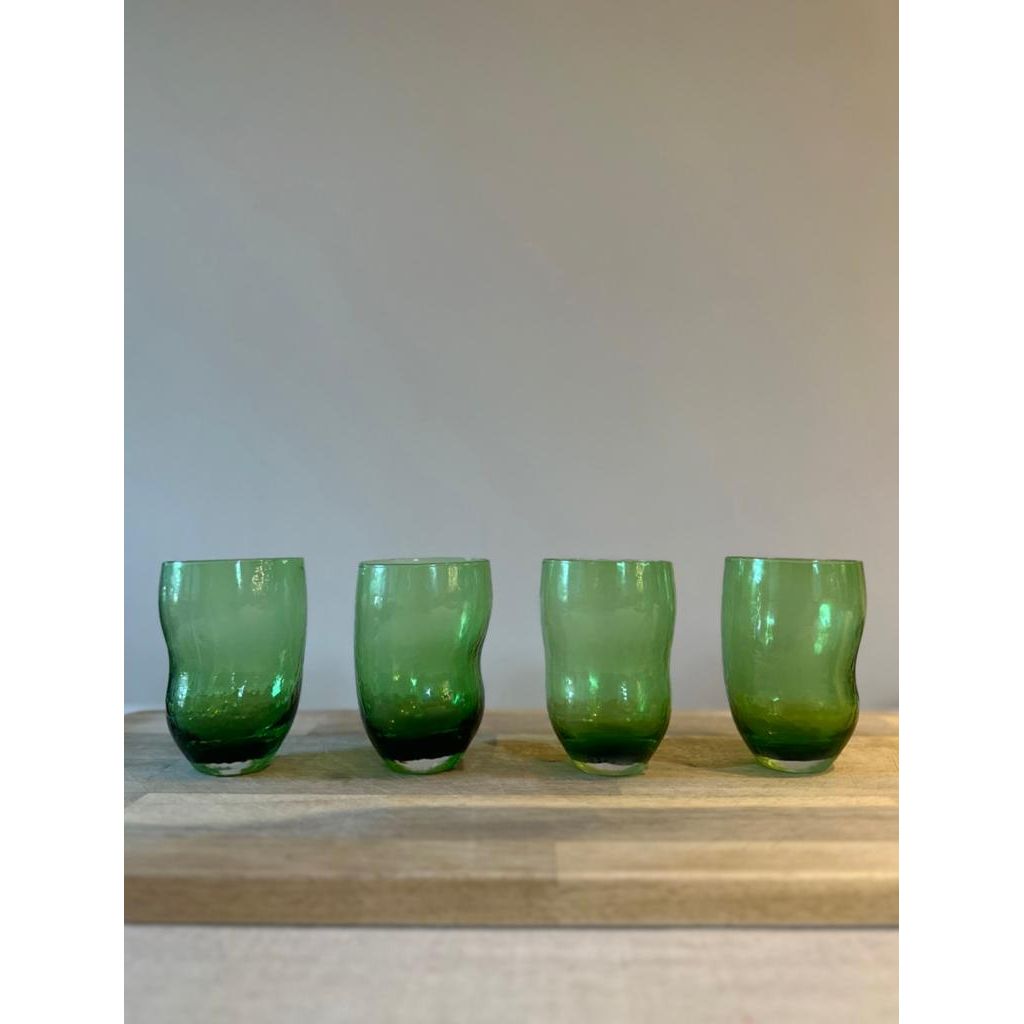 Green Ripple Tumbler with Textured Finish (Set of 6)