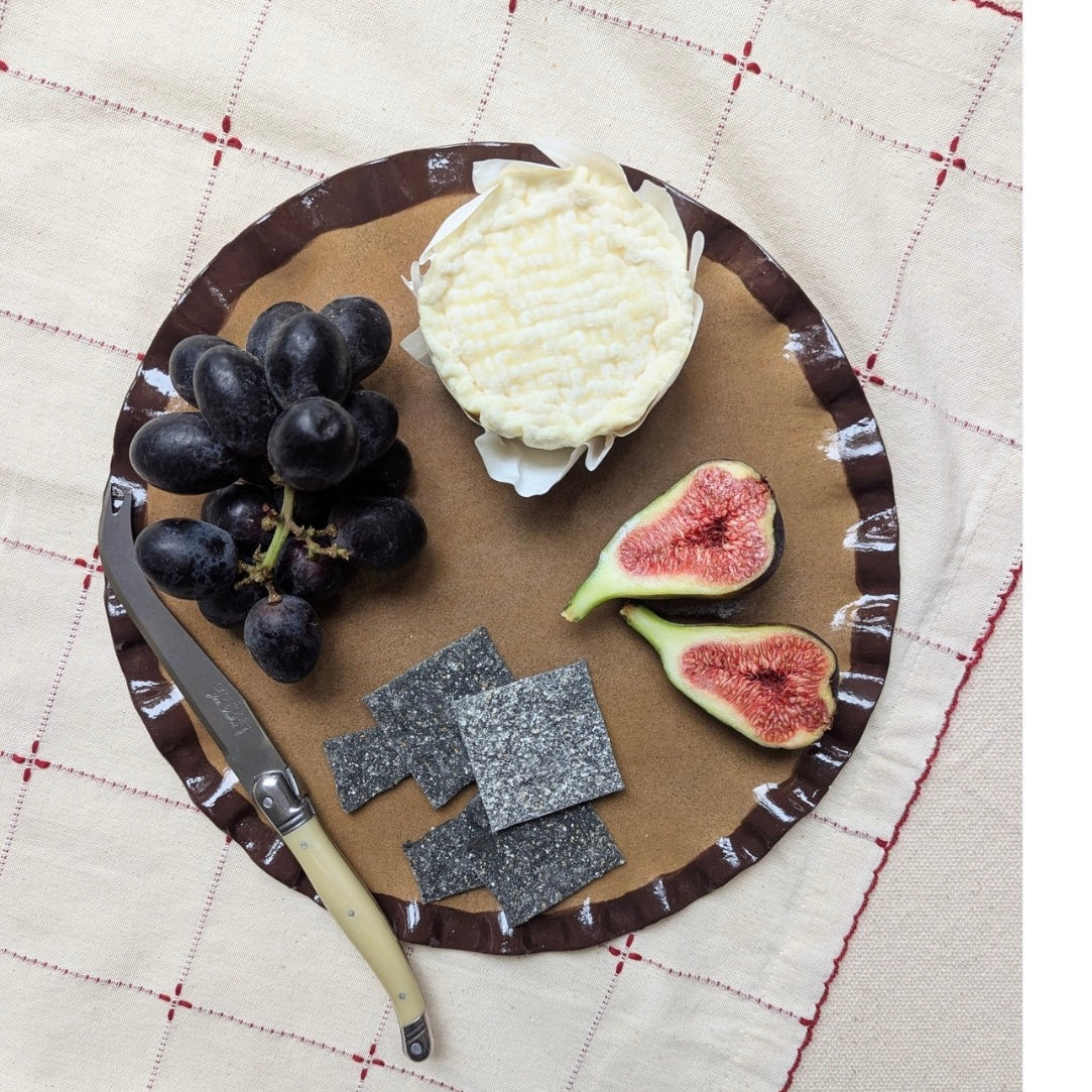 Chocolate Brown Edged Frill Serving Platter