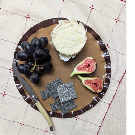 Chocolate Brown Edged Frill Serving Platter