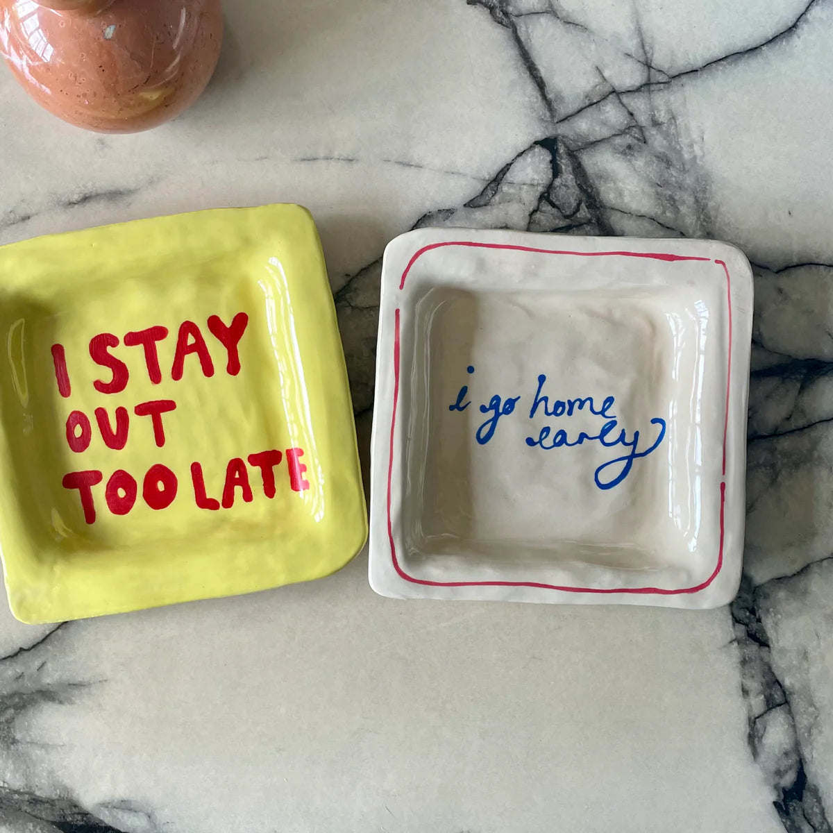 I Go Home Early Trinket Tray - Red and Blue