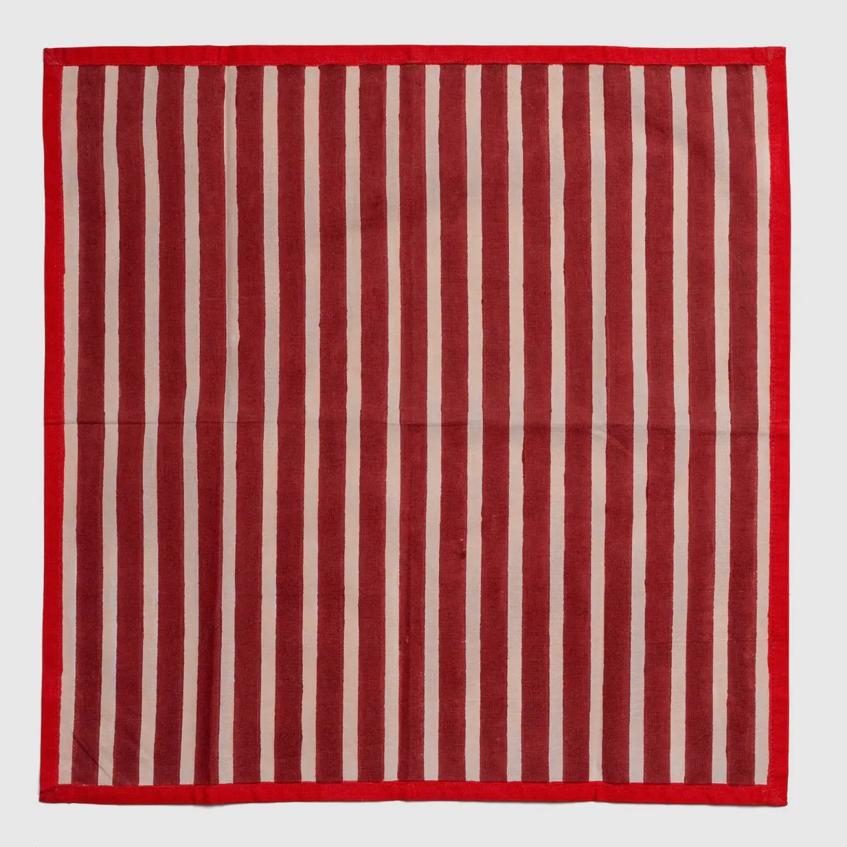 Block Stripe Napkins - Crimson Red / Blush