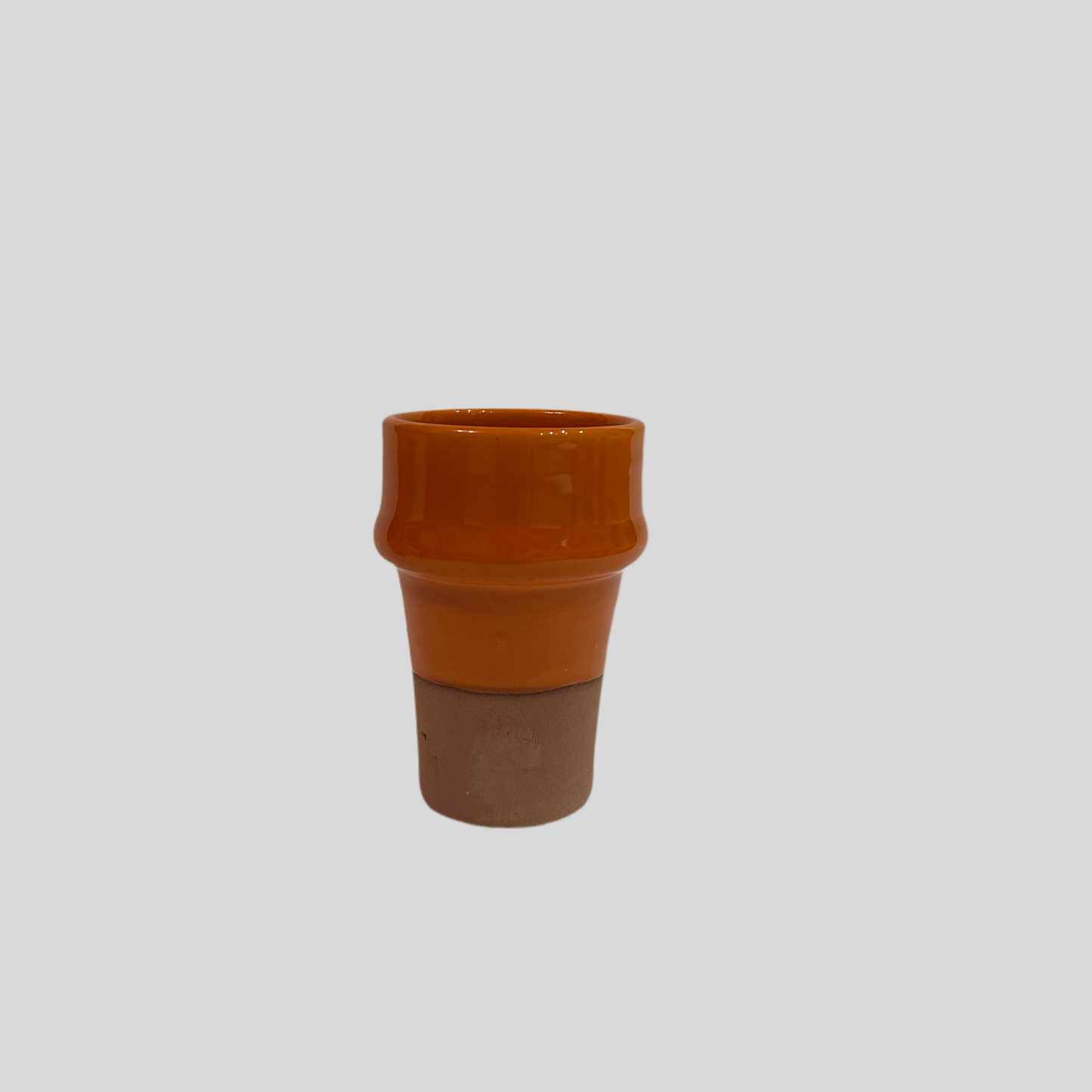 Beldi Moroccan Ceramic Cup (Orange & Terracotta)