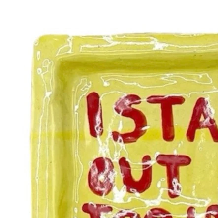 I Stay Out Too Late Trinket Tray - Yellow & Red