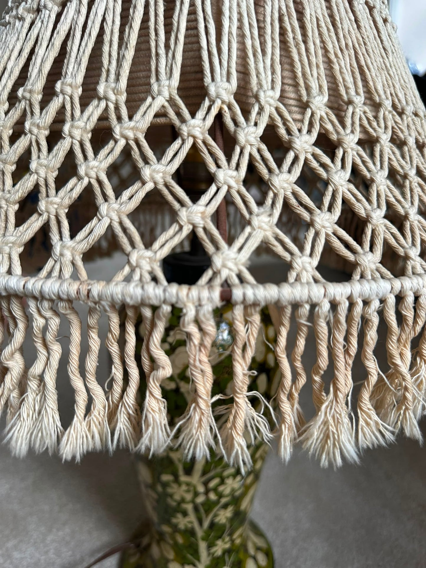 Bohemian Coastal Lamp With Macrame Shade