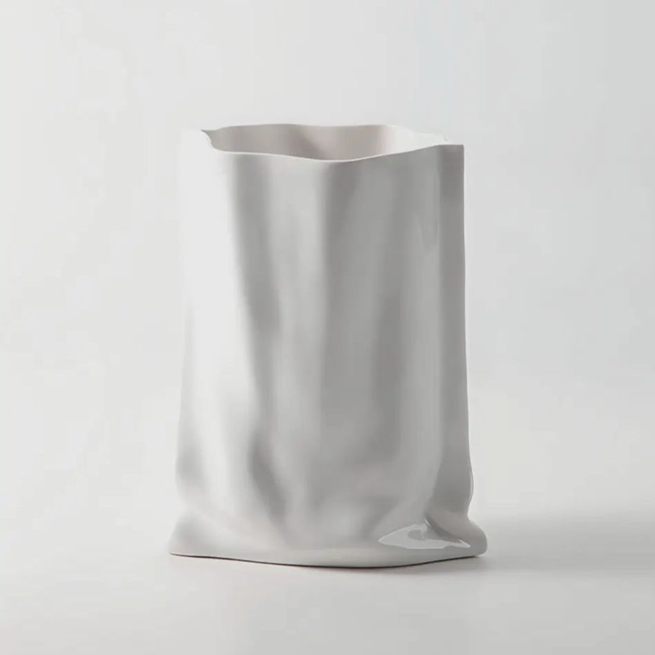 The White Paper Bag Ceramic Vase!