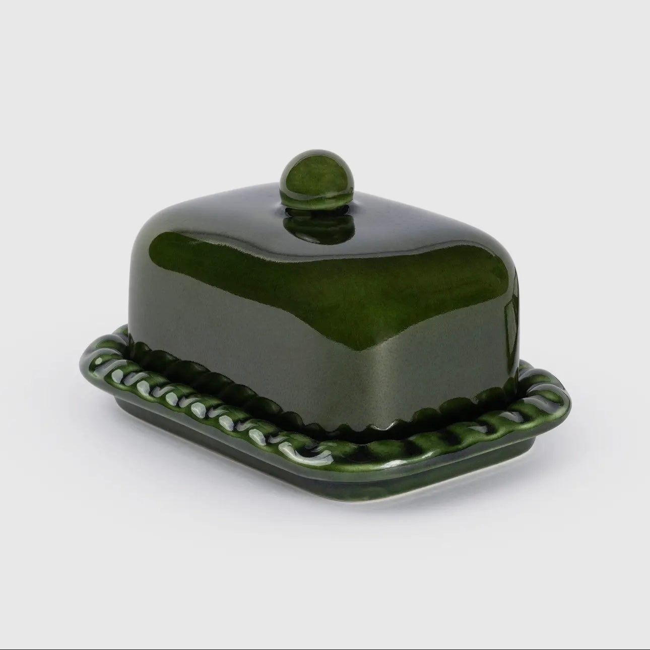 Olaf Butter Dish - Forest Green