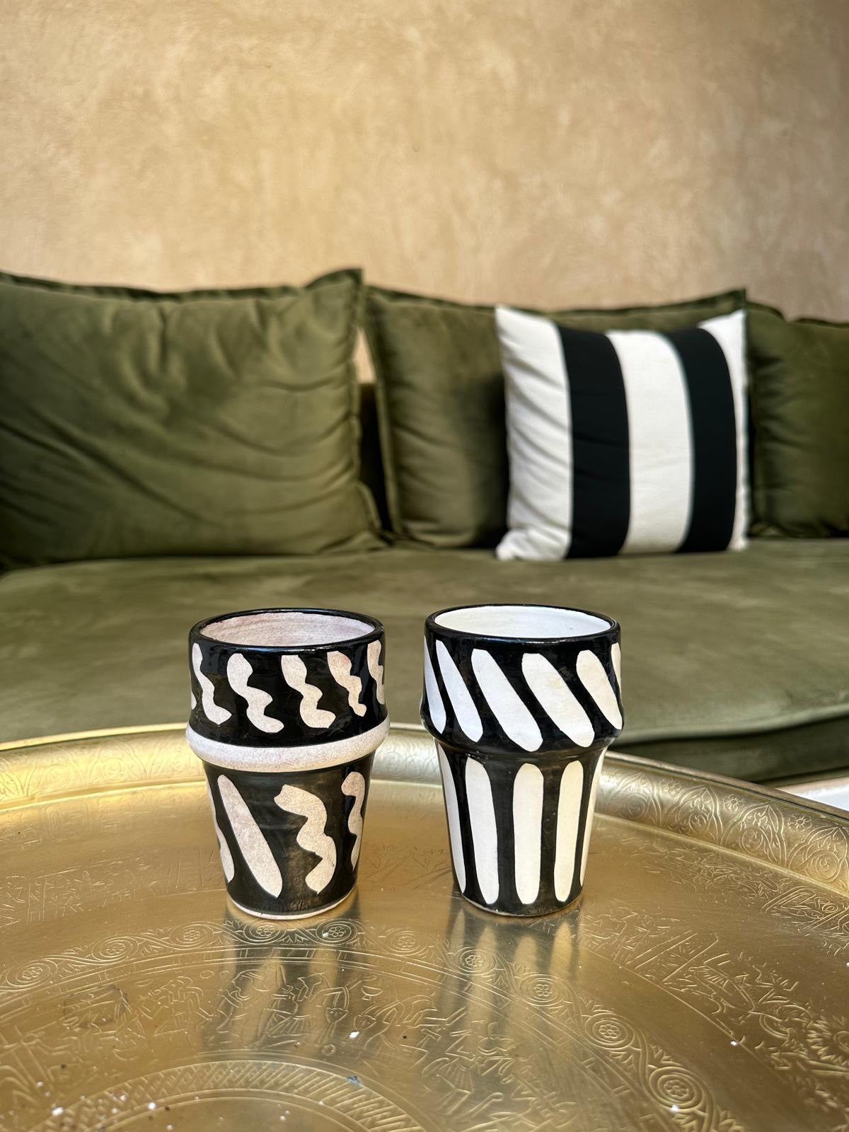 Black Moroccan Beldi Cup (Squiggle)