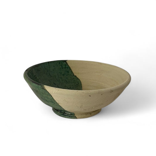 Alfreds' Handcrafted Tamegroute Bowl - Green & White